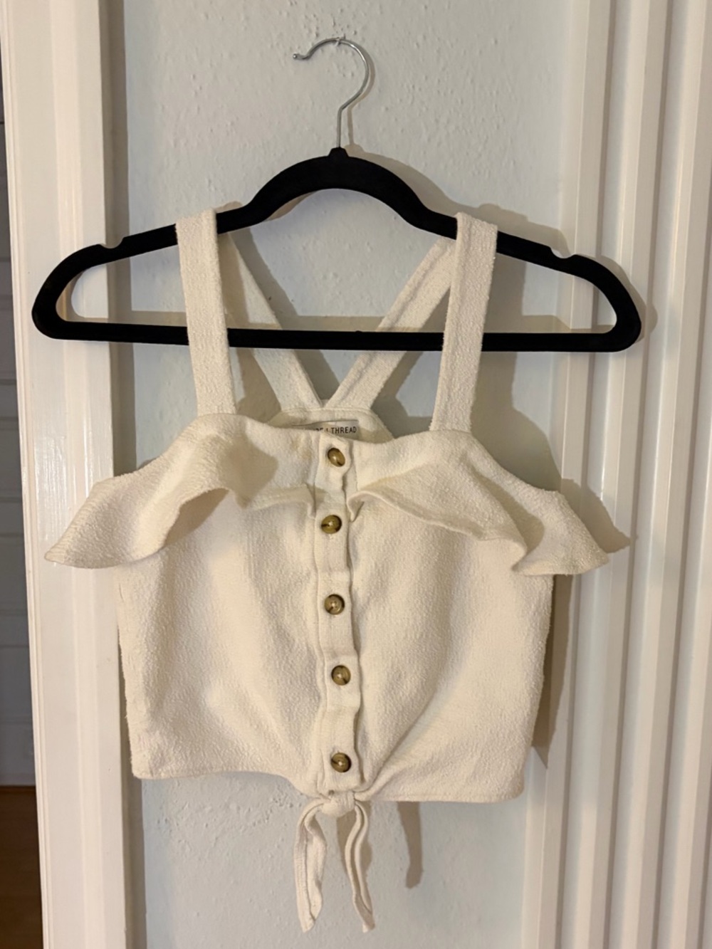 Madewell Texture & Thread Ruffle Tie-Front Tank - Picture 6 of 9